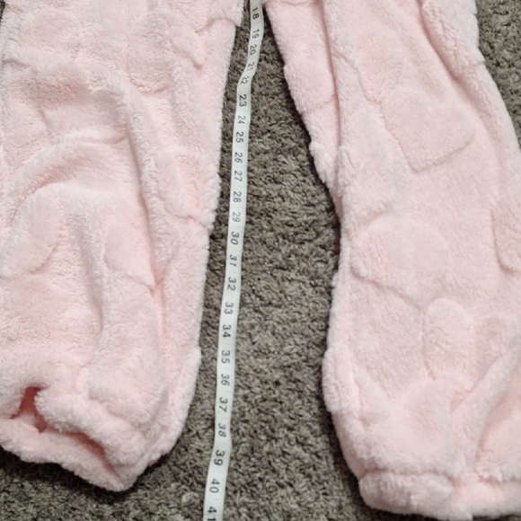 Rebellious One Sherpa Lounge Pajama Pants - L - Soft Pink Hearts - Picture 9 of 12